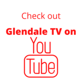 White background with text: "Check out Glendale TV on YouTube"