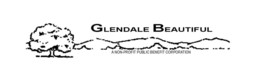 "Glendale Beautiful" Logo; black outline of landscape of mountains and a single tree