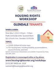 Housing Rights Workshop - May 3
