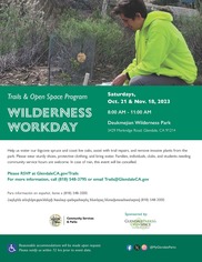 Wilderness Workday Oct and Nov 2023