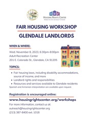 Fair Housing Workshop for Landlords