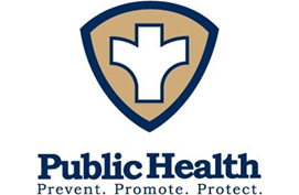 Public health logo saying: public health prevent. promote. protect 