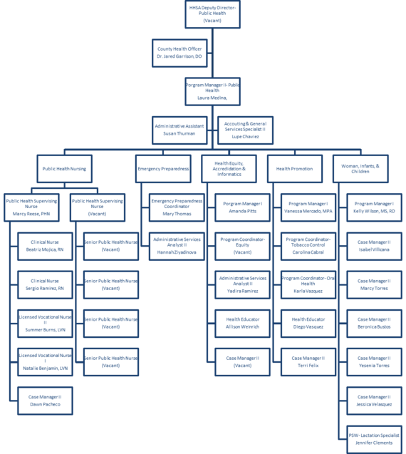 Current public health org chart 