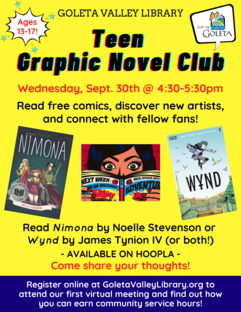 Library Teen Graphic Novel Club Flyer