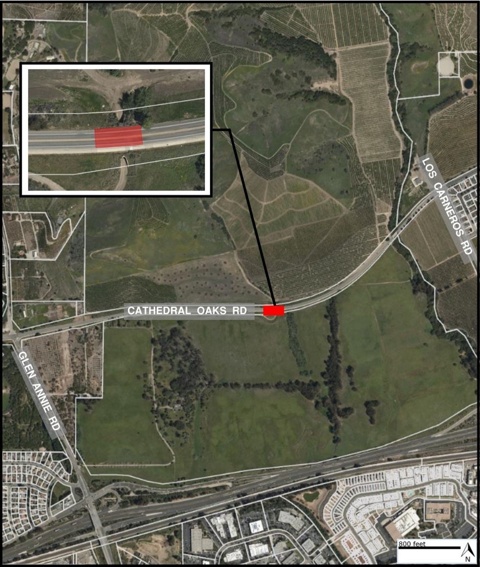 Cathedral Oaks Settlement Repair Project Location Map