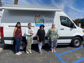 Goleta Valley Library staff in front of Bookvan