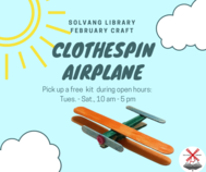 Clothespin Airplane Craft_Solvang Library