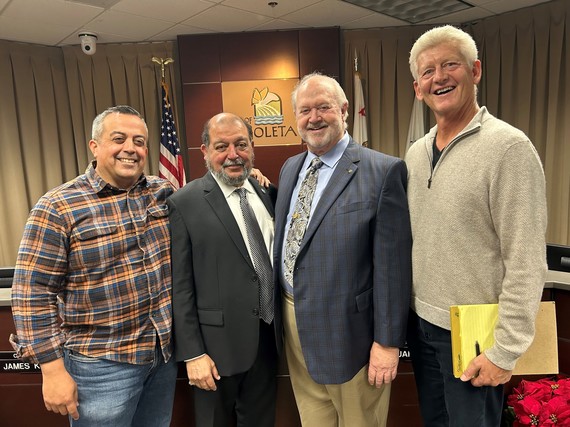 Aceves with former Councilmembers Tony Vallejo, Michael Bennett and Eric Onnen_221206