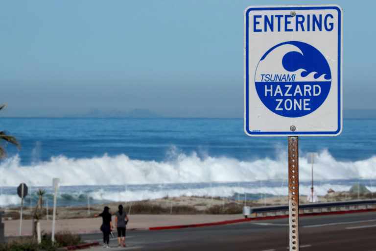 Tsunami Hazard Zone Sign
