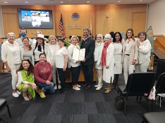 Members of Women's Club of Hermosa Beach and HERmosa Circle on hand to receive proclamation declaring March is Women's History Month