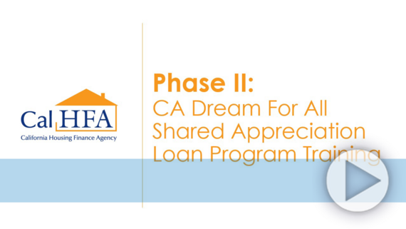 Phase II: CA Dream For All Shared Appreciation Loan Program Training Thumbnail