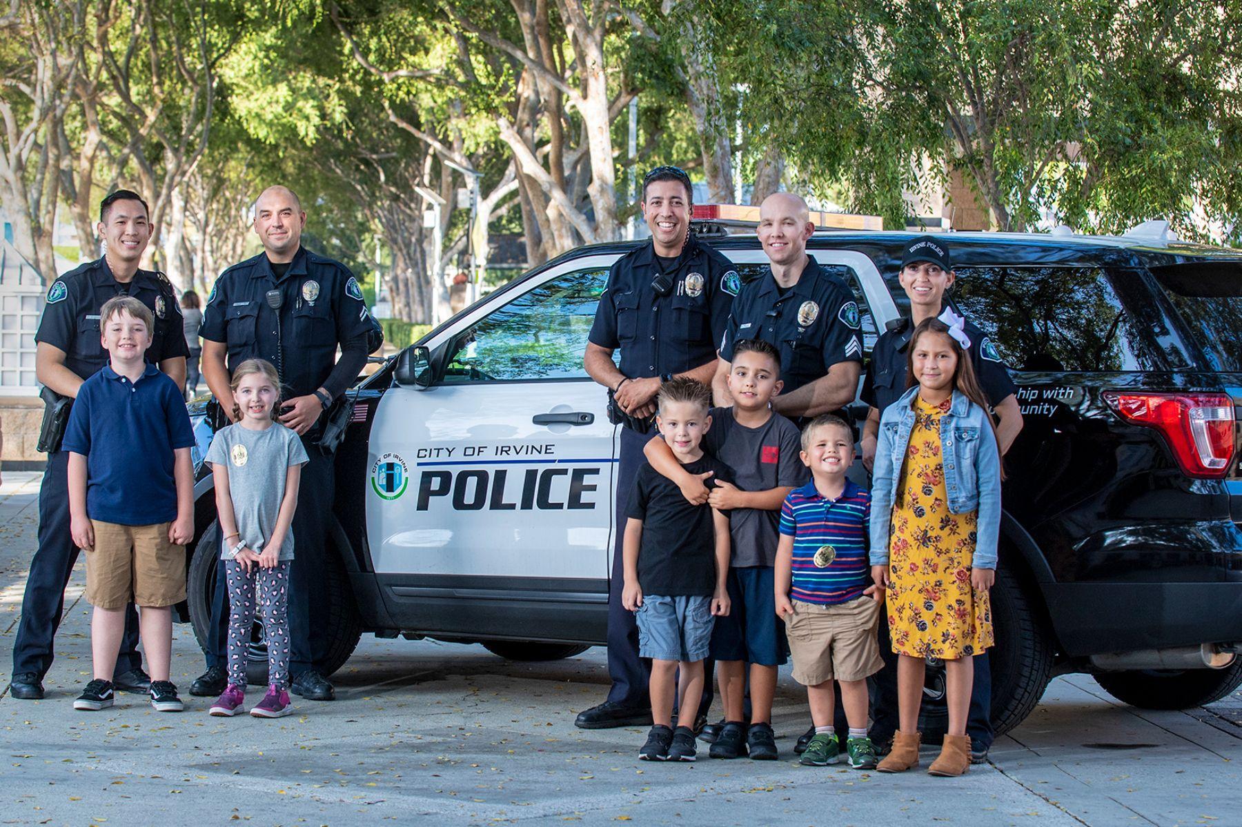 Irvine Police Officers and kids 