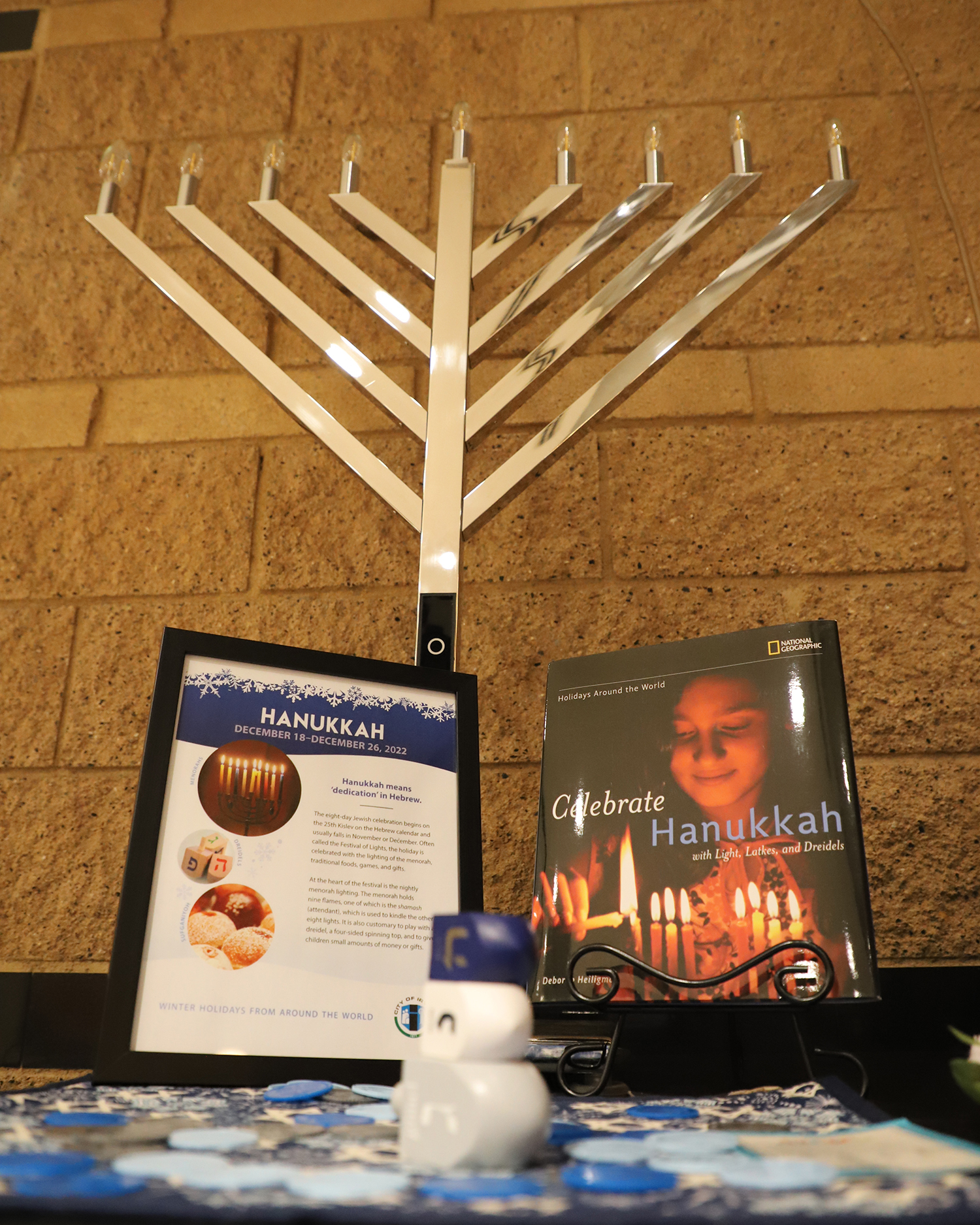 Hanukkah display