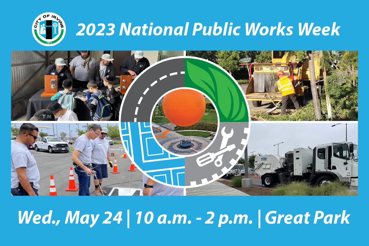 A collage of Public Works staff working