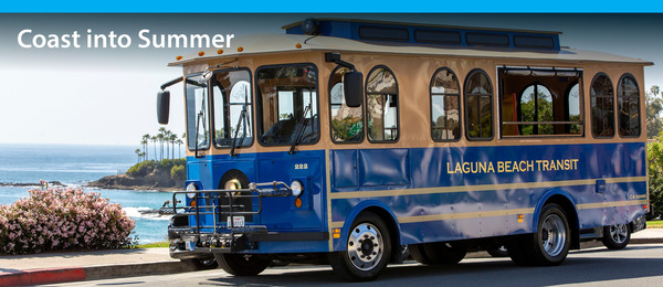 trolley in laguna beach by the ocean