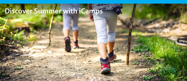 kids hiking on a trail