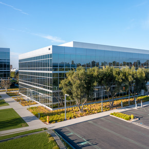 business building in business area