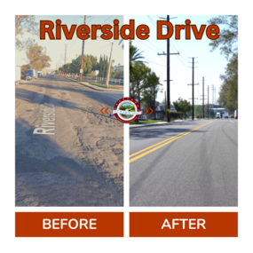 Riverside Drive street rehab before and after