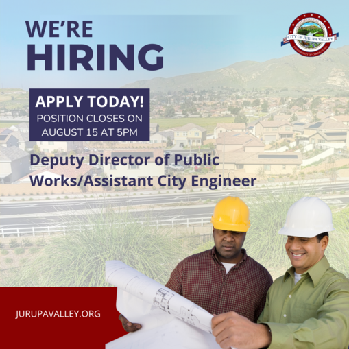Now Hiring Deputy Director of Public Works/Assistant City Engineer 