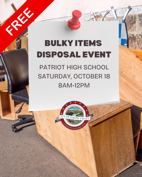 Free Bulky Item Disposal Event October 18, 2025