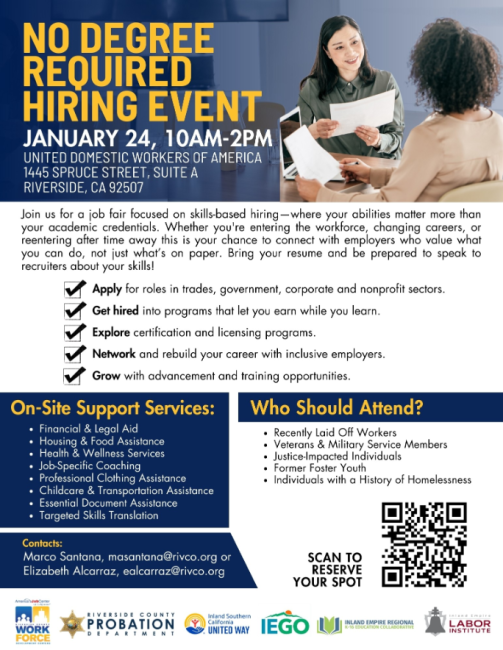 No degree required hiring event
