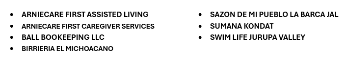 list of new businesses