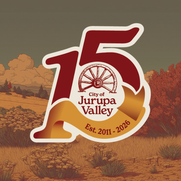 Jurupa Valley's 15th Anniversary logo