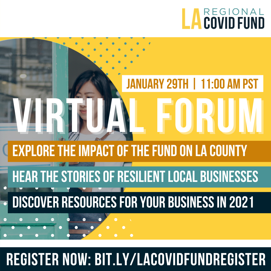 Virtual Forum for COVID fund featuring young Asian woman small business owner