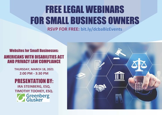 Free legal webinar flyer