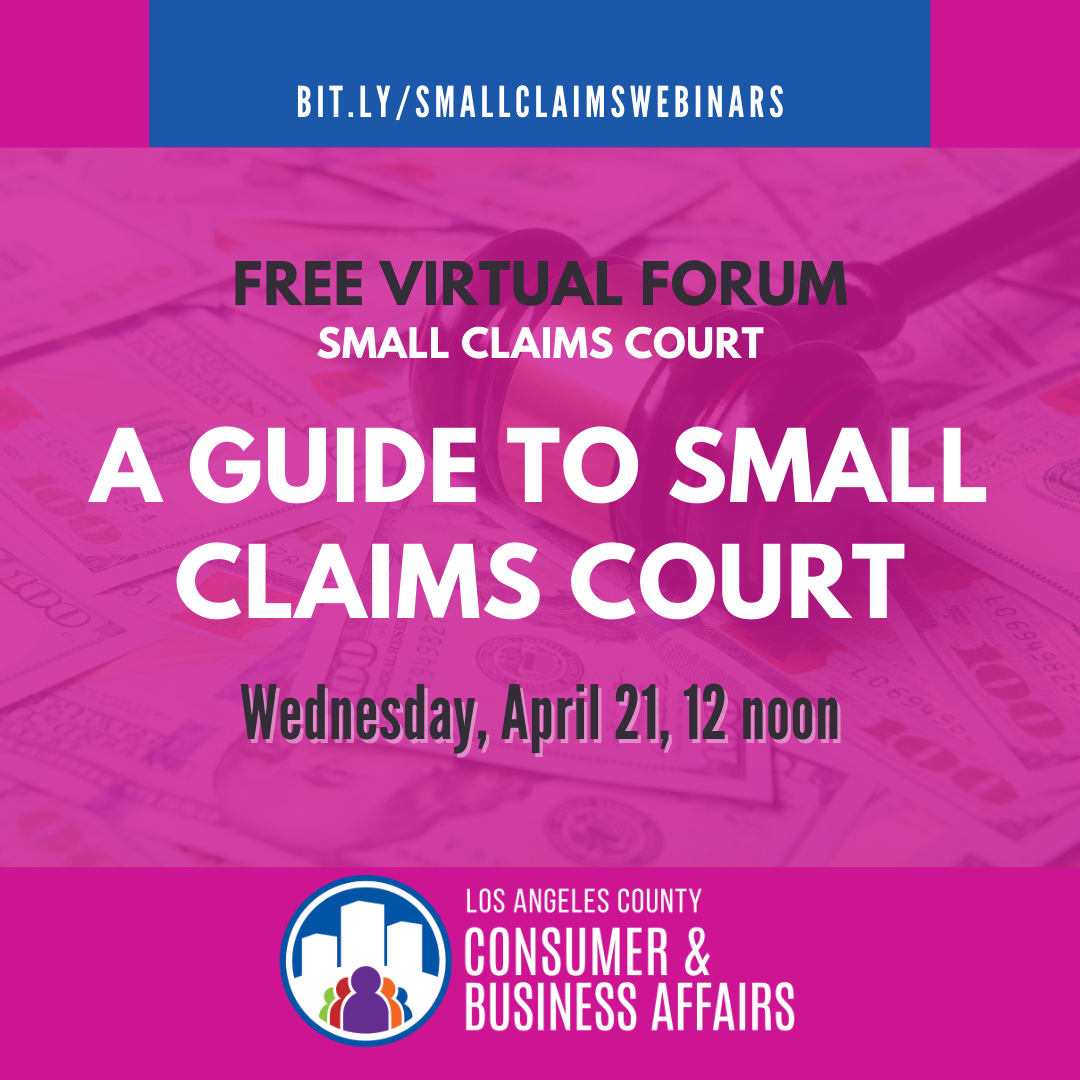 Small Claims Virtual Forum Flyer