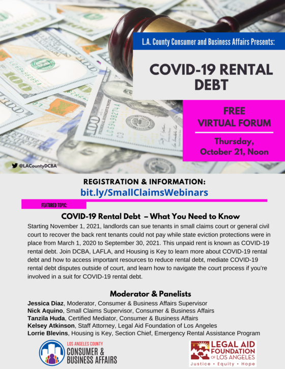 COVID-19 Rental Debt Webinar Flyer