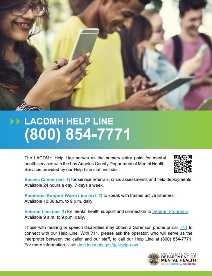 lacdmh helpline