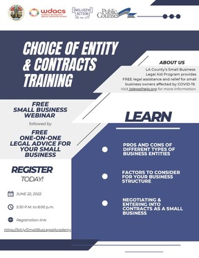 Choice of Entity & Contracts Training