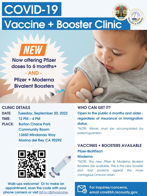 Covid Vaccine Clinic at Chace Park 9-2-22