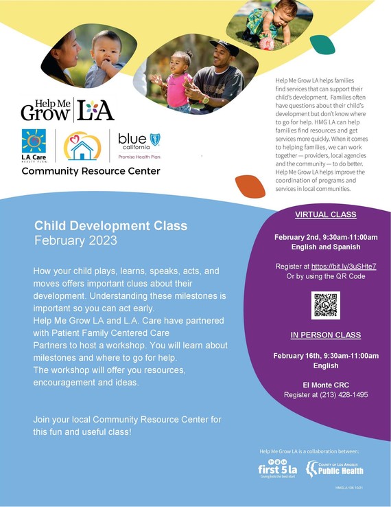 February 2023 LA Care Child Development Class Flyer_ENG_ESP