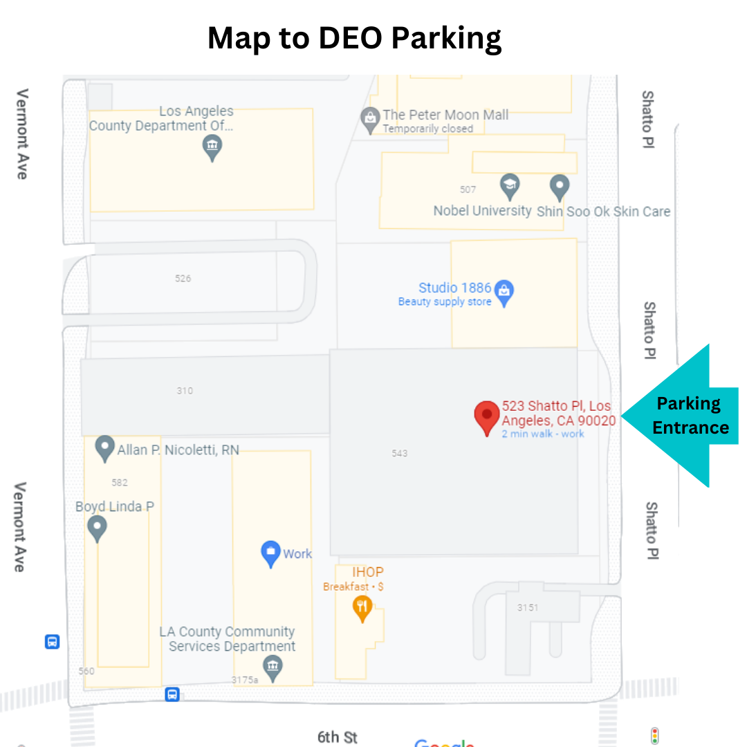 Parking Map to Shatto DEO