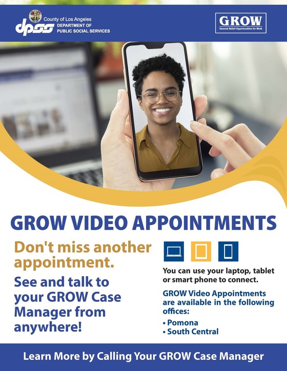 VIDEO APPOINTMENTS FOR POMONA AND SOUTH CENTRAL PARTICIPANTS