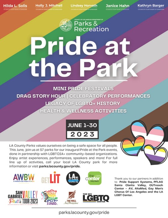 L.A. COUNTY PARKS AND RECREATION HOST PRIDE AT THE PARK EVENTS 