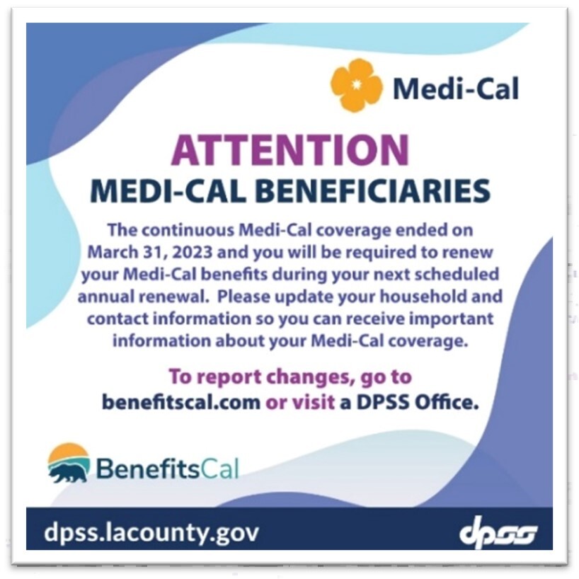 DPSS REMINDS MEDI-CAL CUSTOMERS TO UPDATE CASE INFORMATION 