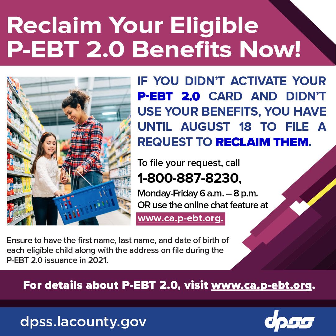 P-EBT 2.0 EXTENSION FOR ELIGIBLE HOUSEHOLDS