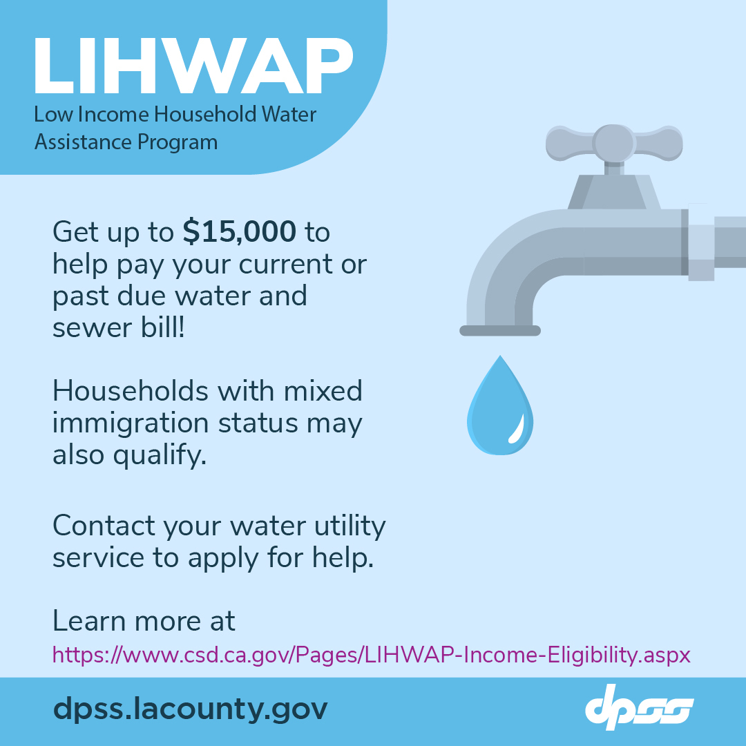 CALIFORNIANS WITH PAST DUE WATER BILLS CAN RECEIVE HELP THROUGH LIHWAP