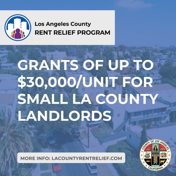 L.A. COUNTY RENT RELIEF APPLICATION DEADLINE IS JANUARY 12