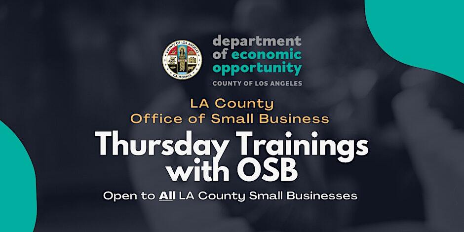 Thursday Trainings with the Office of Small Business