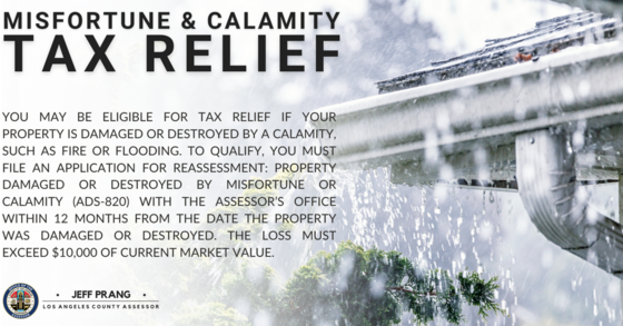 Misfortune and Calamity Tax Relief - LA County Assessor's Office