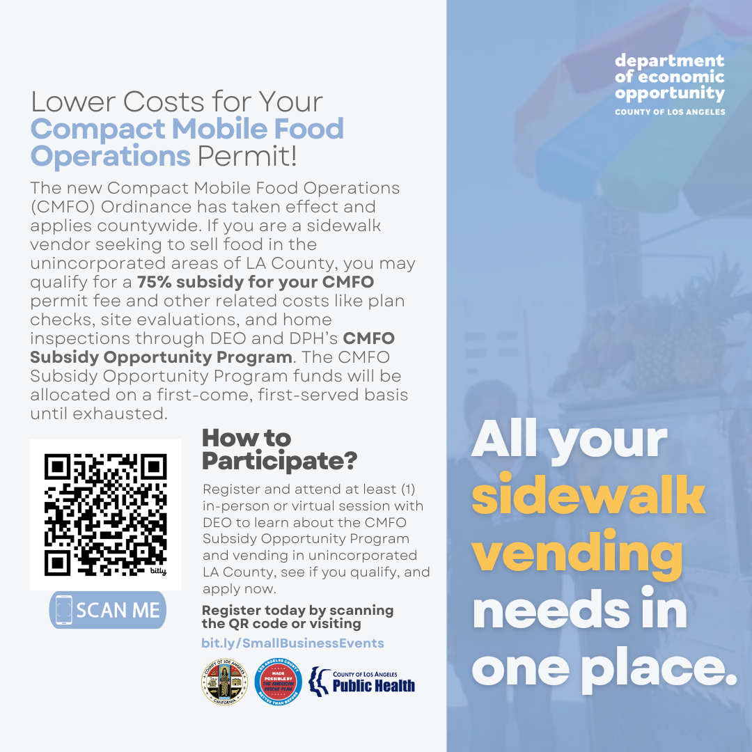 CMFO Subsidy Opportunity Program for Street Vendors