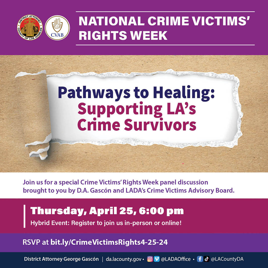 National Crime Victims' Rights Week: April 21 - April 27th