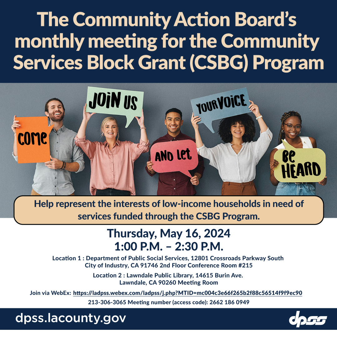 ATTEND THE COMMUNITY SERVICE BLOCK GRANT PUBLIC HEARING 