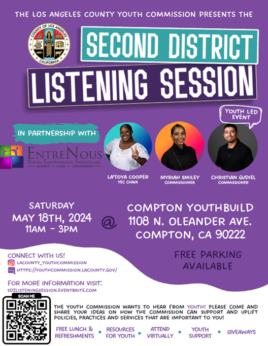 SHARE IDEAS AT THE L.A. COUNTY YOUTH COMMISSION’S LISTENING SESSION