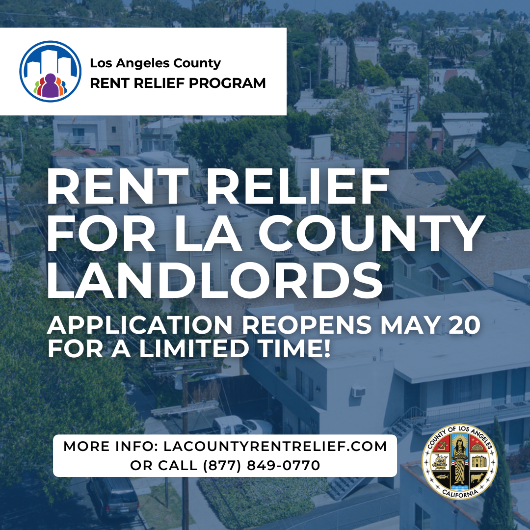 LA County Rent Relief Phase 2 - applications open May 20th