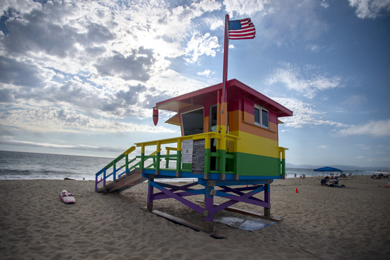 LA County Pride Lifeguard Tower in Hermosa Beach